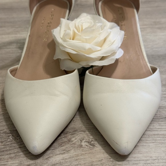 Kurt Geiger London Burlington Leather In Bone Block Heel Shoes 38.5 WORN ONCE - Picture 4 of 12